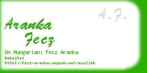 aranka fecz business card
